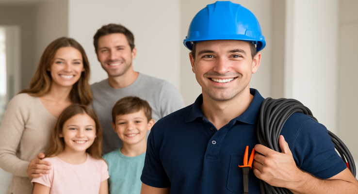 Happy family at home