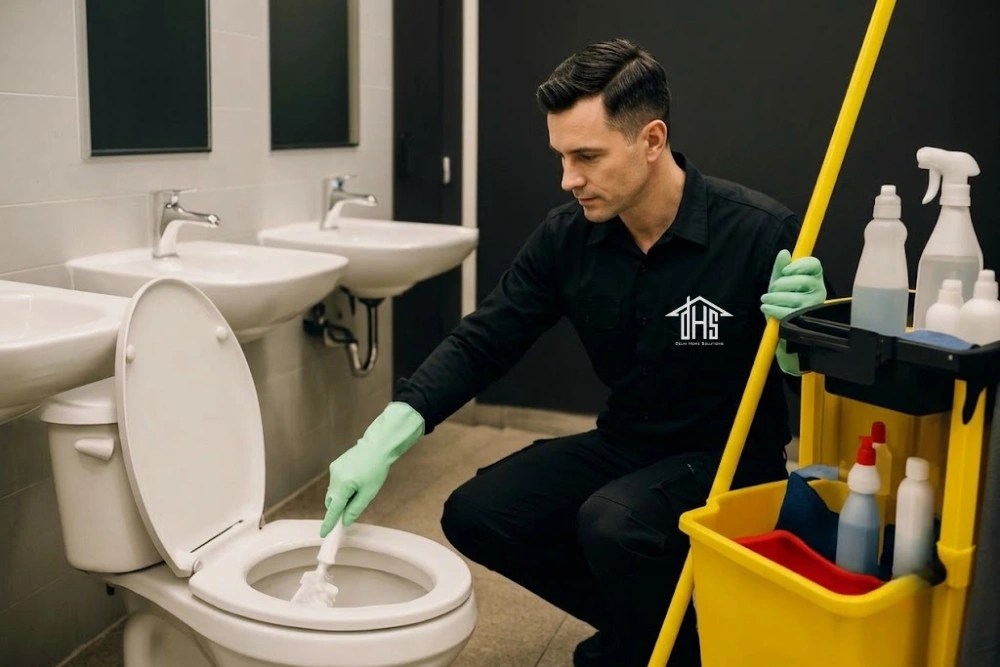 Clean bathroom with modern fixtures